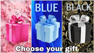 Choose your gift 🎁💝🤩🤮|| 3 gift box challenge|| Pink, Blue & Black #giftboxchallenge #pinkvsblue