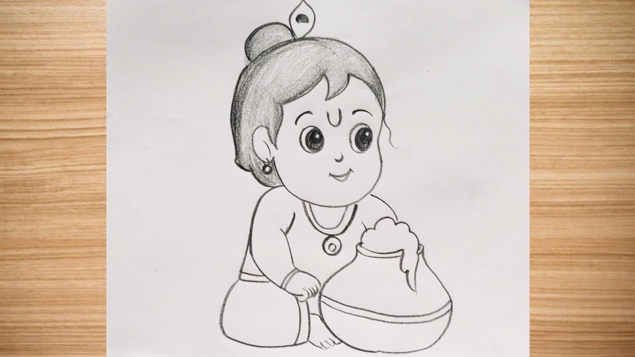 How to draw Sree Krishna drawing easy step by step@aaravdrawingcreative1112 