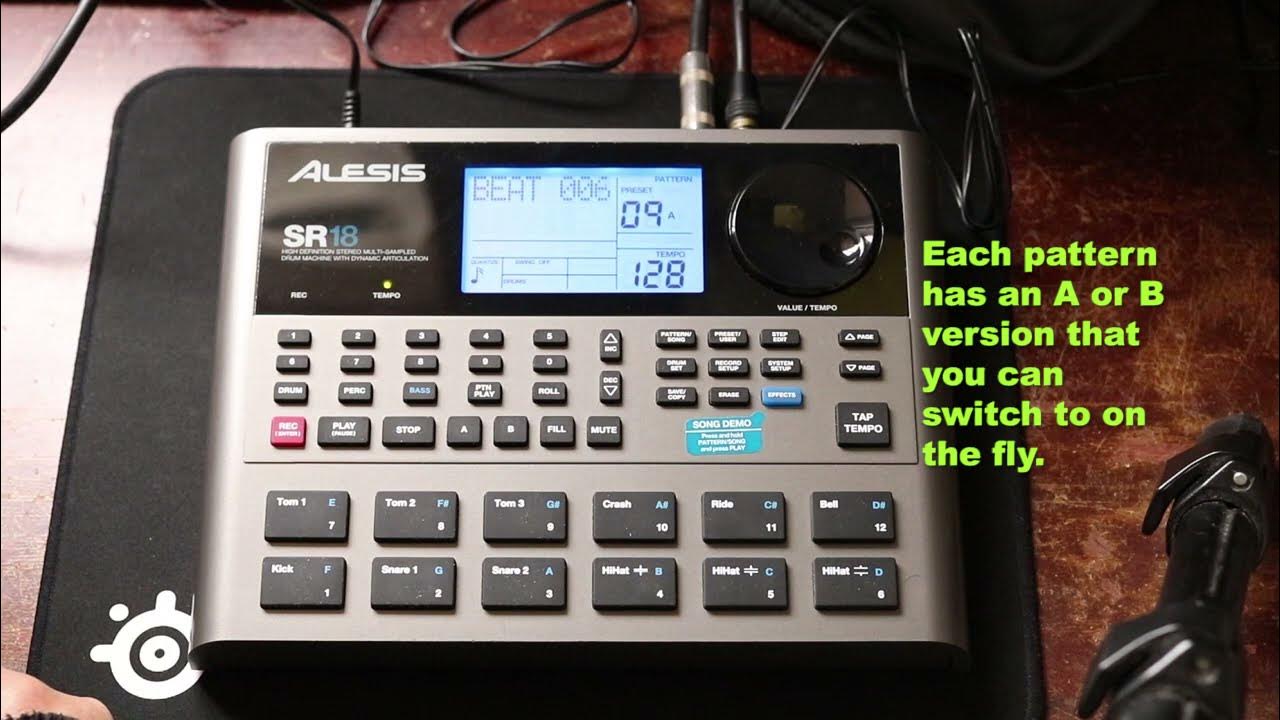 Alesis SR18 Drum Machine demo YouTube