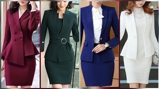 New elegant fashion professional women skirts suits/girls enterprises fit garment coats designs