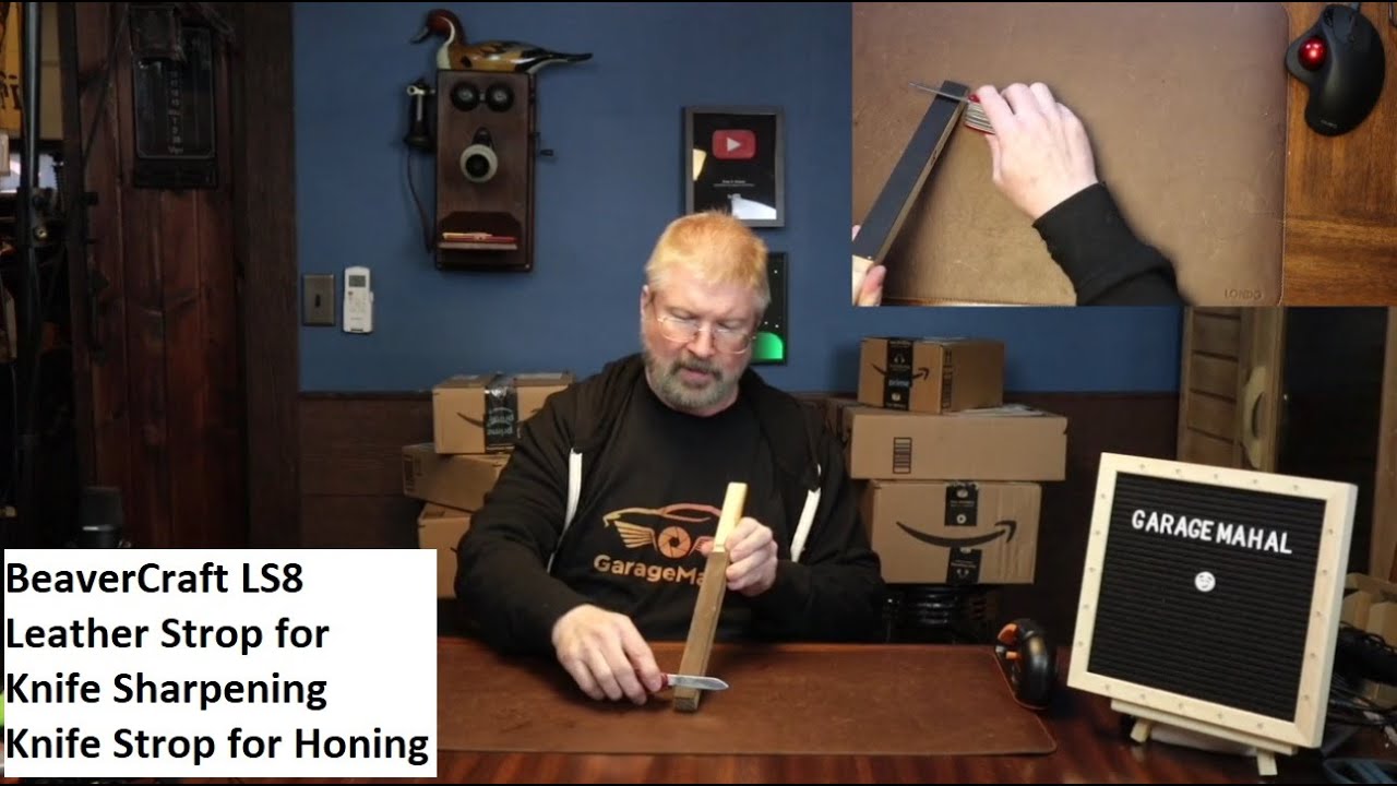 How To use a Leather Strop for Knife Sharpening - Knife Honing Smooth Razor  Finish for your knives 