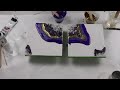 (492) Purple Resin Geode Style, Fluid Acrylic Pouring Technique with Resin