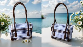 💼Handmade Plastic Wire Woven Bag，Relaxing Process & Soft Aesthetic