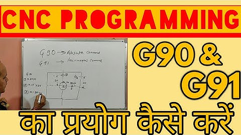 CNC Programming in Hindi.CNC G90 and G91 Code. G90 Absolute & G91 Incrimental use in CNC Programming