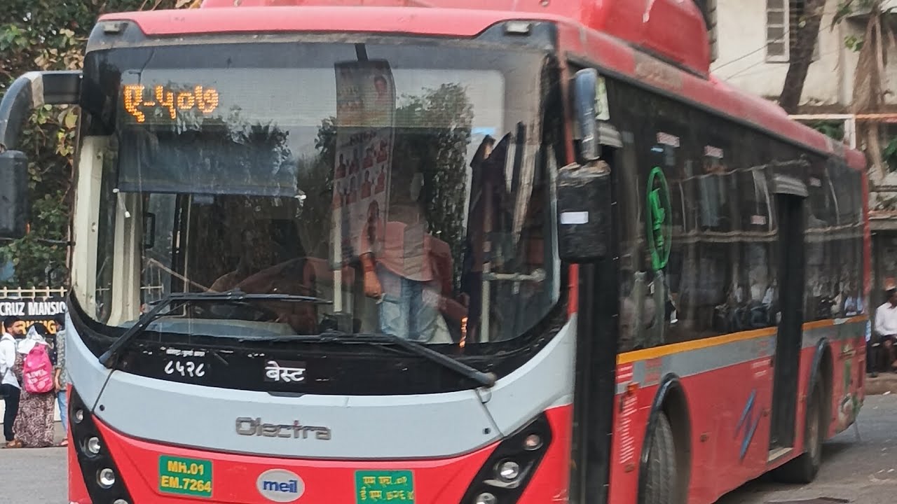 My fourth vlog travelling from santa Cruz sta E to vashi sec 17 in best olectra E⚡ bus A-507 KL OL