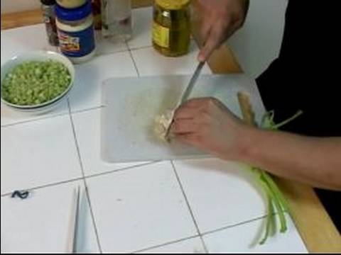 American Potato Salad Recipe : Chop Scallions for Potato Salad