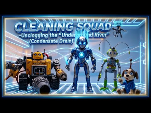 Robot Bite Dog's Refrigerator Drain Cleaning Mission: Smart Tech Restoration | Cleaning Squad
