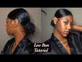 ♡ Middle-Part Low Bun Tutorial ♡ | Natural Hair