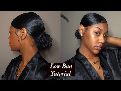Middle Part Low Bun Tutorial Natural Hair Youtube