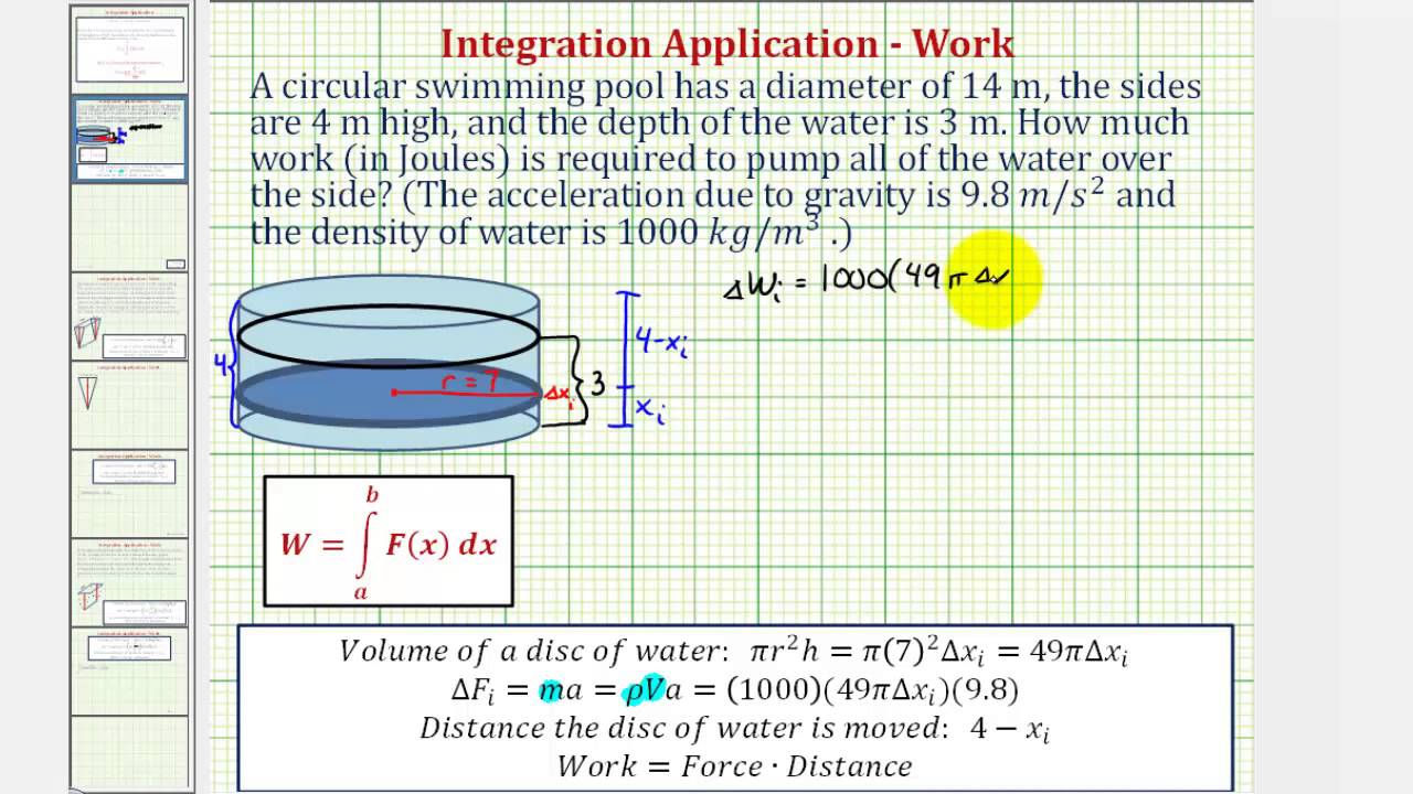 Ex Determine the Work Required to Pump Water Out of a Ex Determine the Work Required to Pump Water Out of a