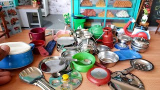 Unboxing Miniature Steel Full Kitchen Set Collection | Cooking utensils | kitchen set | Mini kitchen