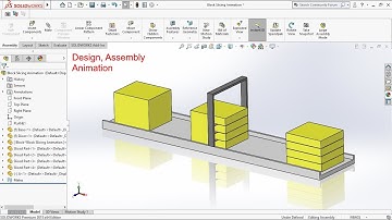 Block cutting or slicing effect 3d animation tutorial in solidworks