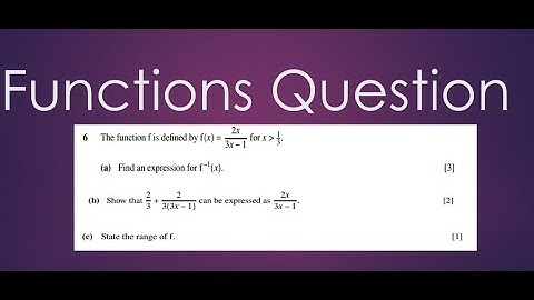 9709 Maths A Level: Functions Question. Conceptual Cambridge