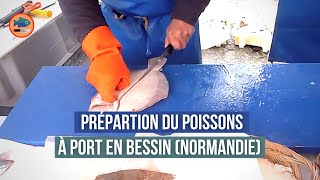 Préparation de Poissons à Port en Bessin (Normandie)