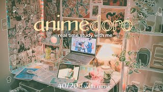 animedoro: real time study with me (40/20) with music