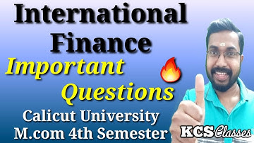 International Finance|Important Questions|Calicut University M.com 4th Semester