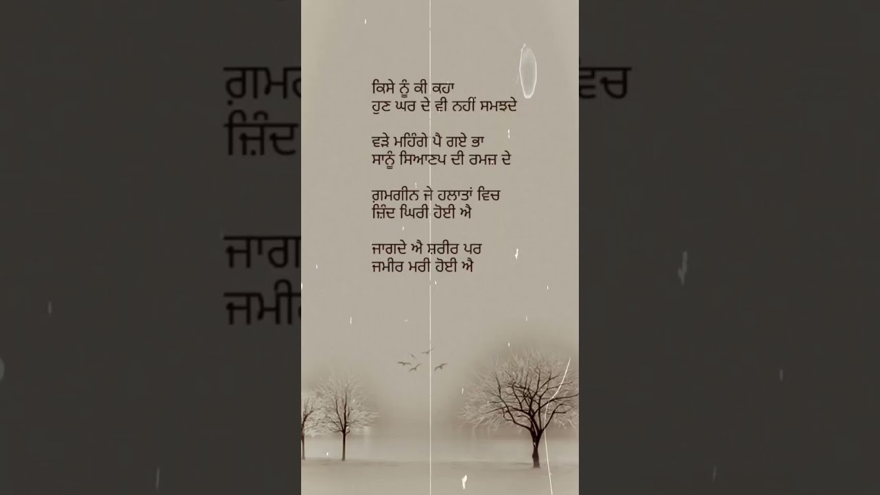 ਕਿਸੇ ਨੂੰ ਕੀNew Punjabi Status/Punjabi heart touching status//latest Punjabi whatsapp status /#shorts