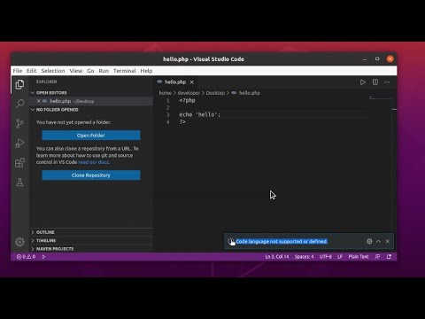 How to fix Code language not supported or defined in Visual Studio Code on Linux or Windows.