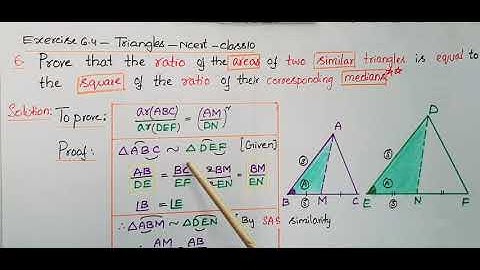 Q6|Ex6.4|Ncert| Prove that the ratio of the areas of two similar triangles is equal to the square ..