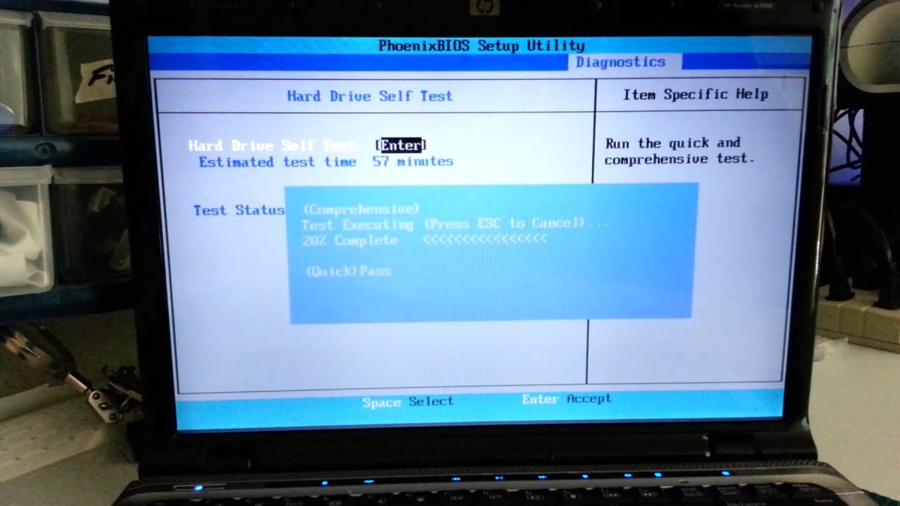 HP DV2000 Laptop - How to check for HDD errors using the ...