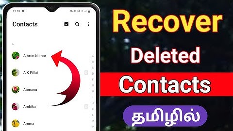 How To Recover Deleted Contacts From Android Phone In Tamil/Recover Deleted Contacts Tamil