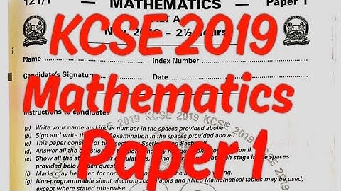 KCSE 2019 MATHEMATICS PAPER 1-QUESTIONS 3,4,5 AND 6