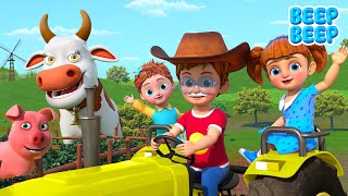 Old MacDonald Had A Farm | Animal Sounds Song For Kids | Beep Beep Nursery Rhymes