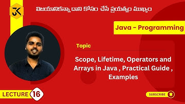 16 | Java | Scope, Lifetime, Operators, and Arrays in Java | Practical Guide | Examples #corejava