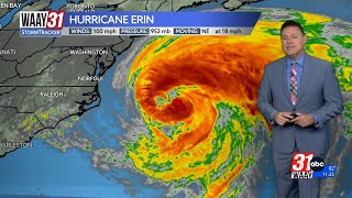 Latest information and track forecast for Hurricane Erin