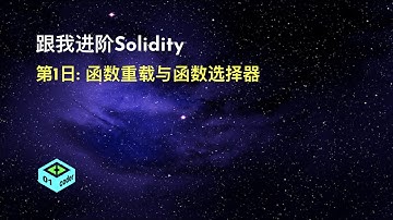 [跟我进阶Solidity] 第1日: 函数重载与函数选择器