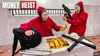 PARKOUR MONEY HEIST: "GOLD RUSH" | RUN NOW !! Escape from POLICE ||Full Story POV Movie BUBBLESGANGZ