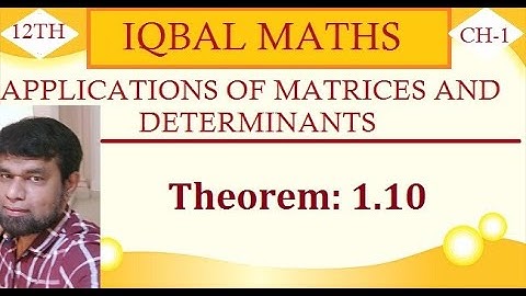 TN Class 12 Maths Theorem 1.10 Chapter-1 Applications of Matrices And Determinants New Syllabus
