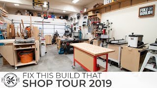 Woodworking Shop Tour 2019  2 Car Garage Workshop