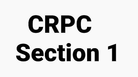 CRPC section 1