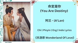 命定是你 (You Are Destiny) - 阿兰 (A'Lan) |[Chi|Pinyin|Eng|Indo Lyrics]|《乐游原 Wonderland Of Love》#乐游原