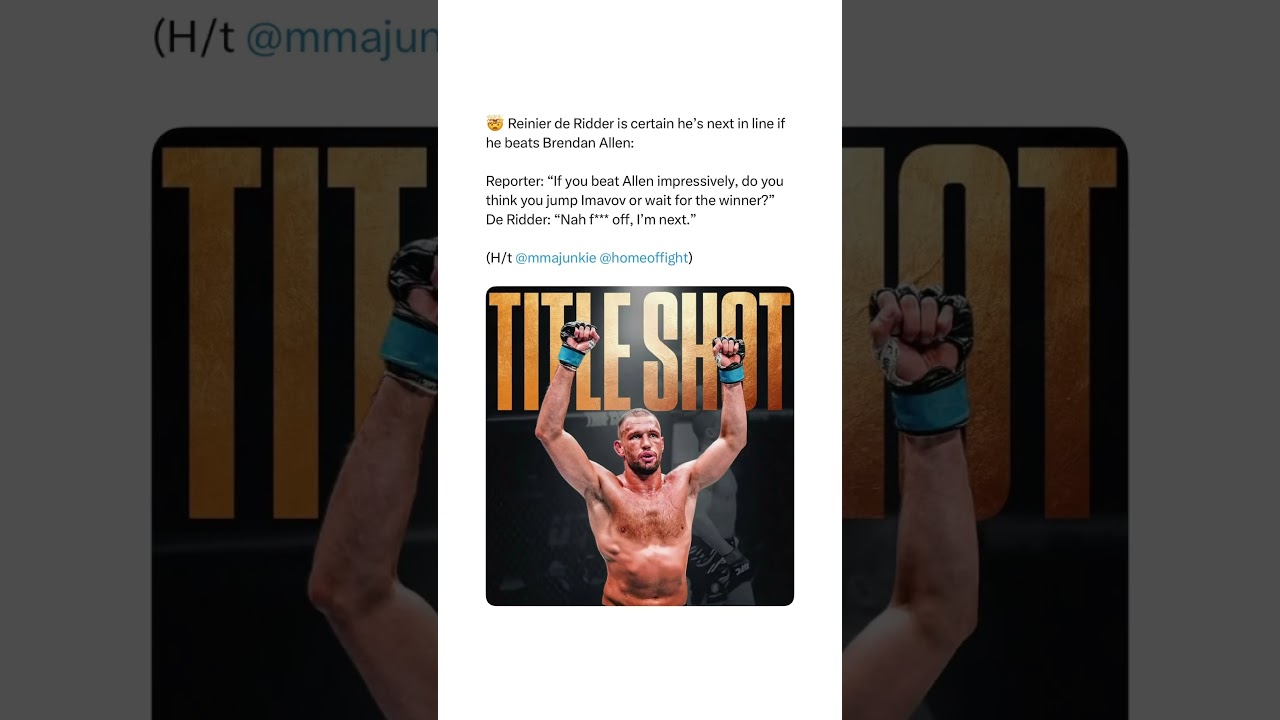 NEXT TITLE fight? De Ridder sure 🤯