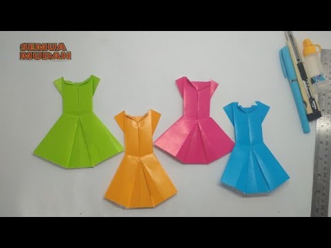 Cara Membuat Gaun Wanita dari Kertas Origami  How to 