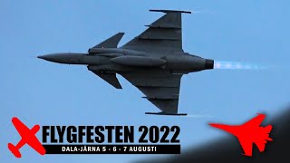 FLYGFESTEN 2022 ✈️ JAS-39 GRIPEN IN ACTION!! - Sunset Display