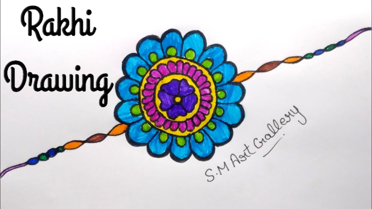 How To Draw Rakhi// Raksha Bandhan Special Drawing// Rakhi Drawing ...