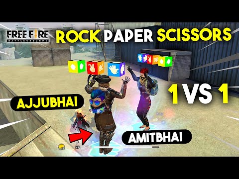 New Emote 1 VS 1 Ajjubhai Vs Amitbhai Rock Paper Scissors Clash Squad Gameplay - Garena Free Fire