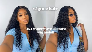 BEGINNER FRIENDLY MUST HAVE 4x4 WATER WAVE LACE CLOSURE WIG | ft Wignee Hair