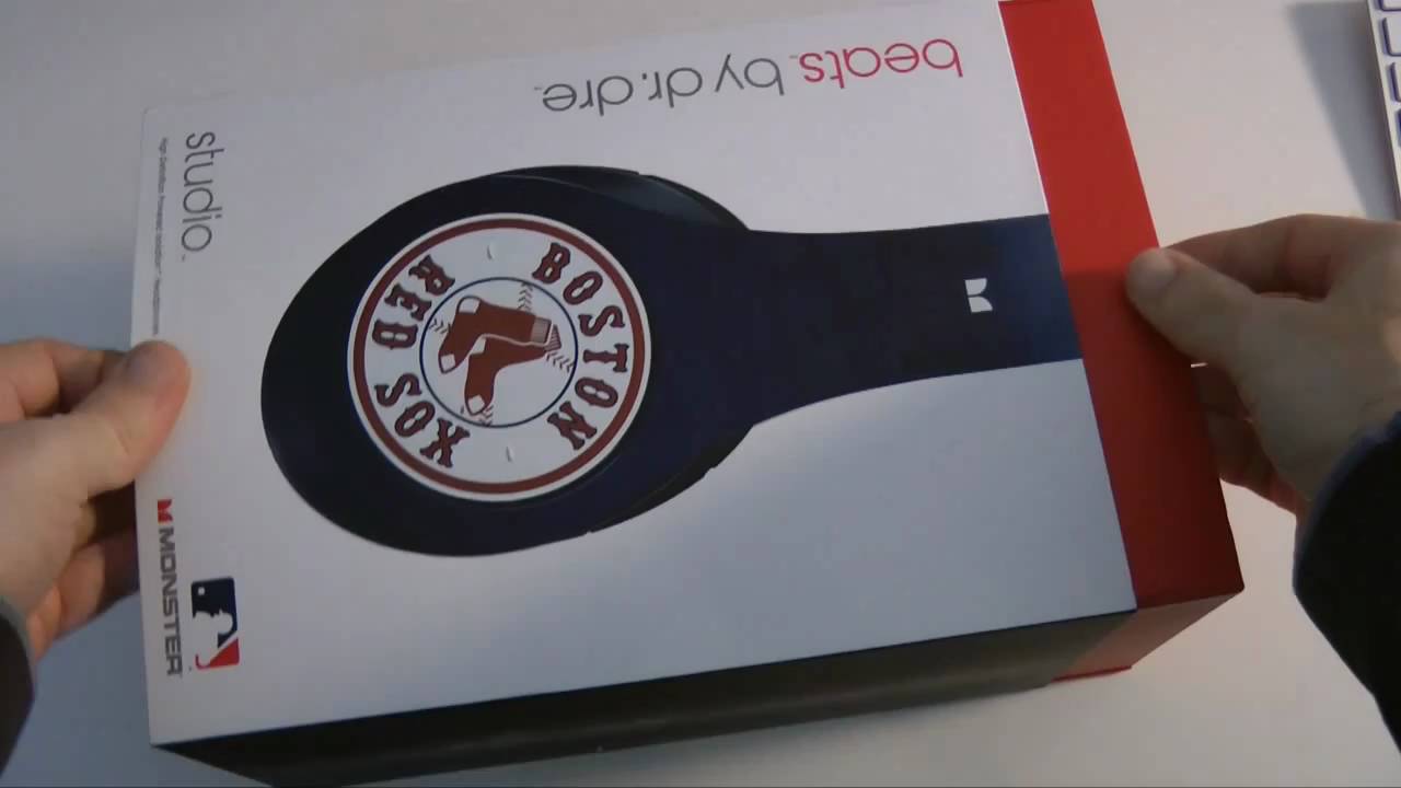 Beats Dr Dre Studio Headphones Boston Red Sox Special Edition Unboxing - YouTube