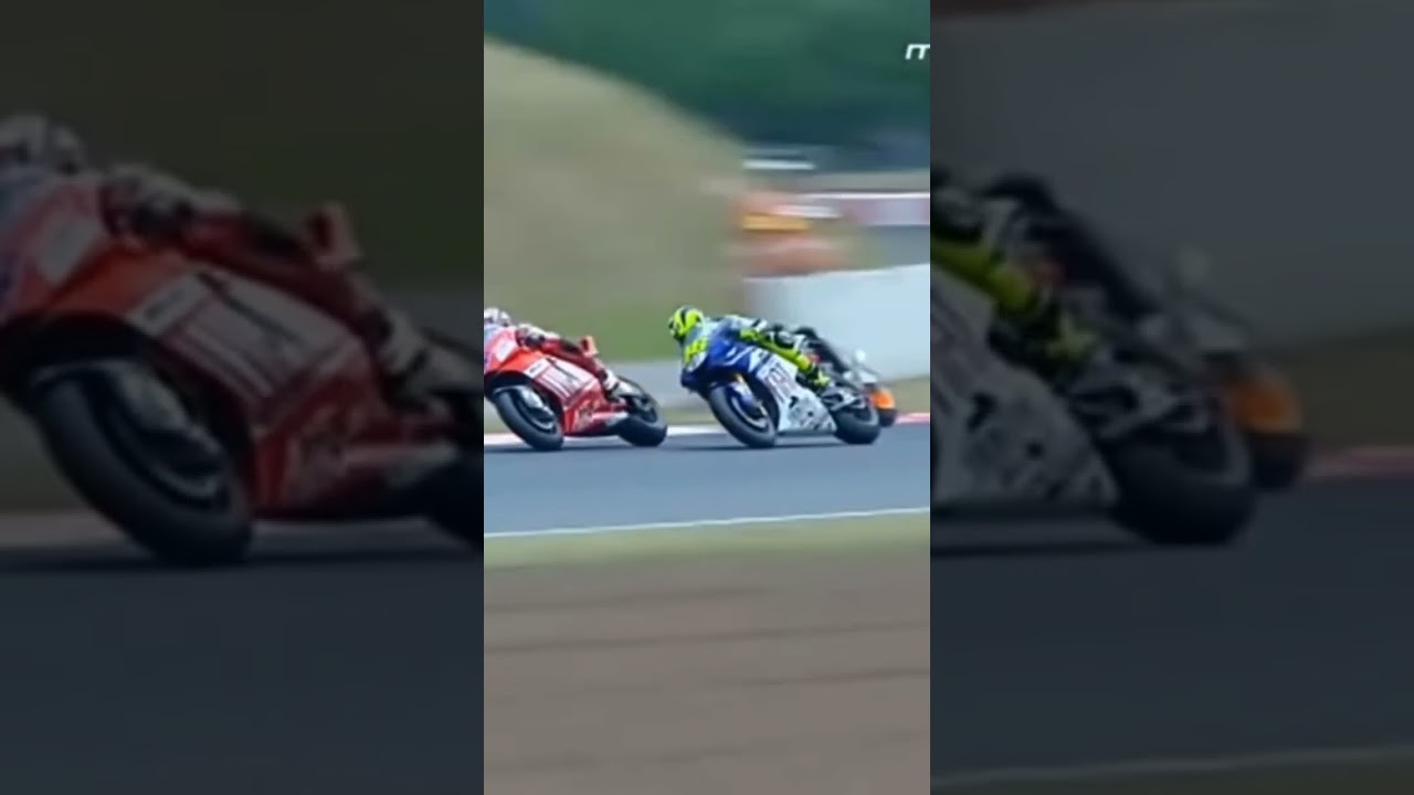 Rewind - moment triple battle Rossi vs Stoner vs Pedrosa #motogp #youtubeshorts #shorts #video