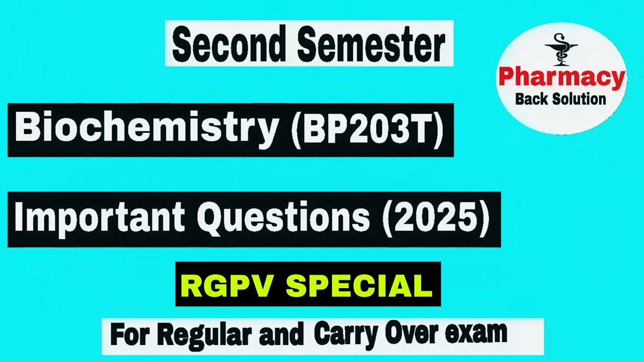Biochemistry important questions 2nd semester b pharma rgpv
