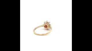 Natural Ruby & Diamond Ring 14K Solid Gold Gemstone Ring July Birthstone Ring Red Ring Vintage