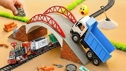 Train accident 🚧 |DIY Tractor Builds Bricks Overbridge For Train|Diy bridge projects