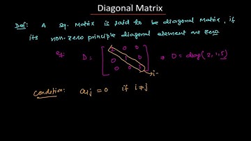 Diagonal Matrix,Scalar Matrix & Identity Matrix or Unit Matrix