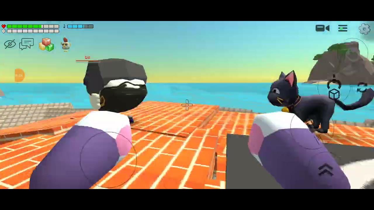 fizemos um    barco  para lutar contra os monstros no chicken gun