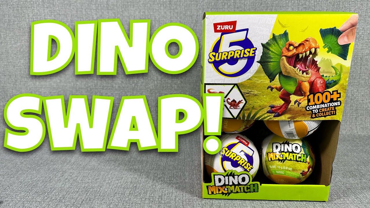 ZURU 5 Surprise Dino Mix & Match – 9 Dinosaures à Collectionner Et Combiner – Jouet Créatif Dès 3 Ans (2 Capsules)