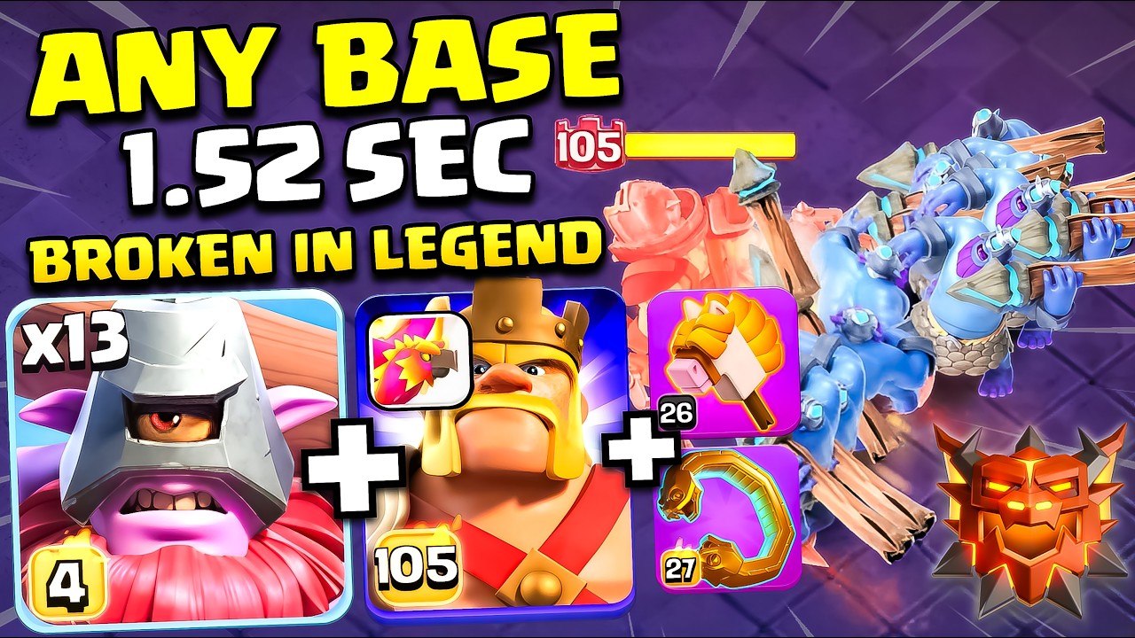 BEST TH18 LEGEND Attack Strategy (+311)🏆 | THROWERS + STICK HORSE with SNAKE BRACELET Attack Coc